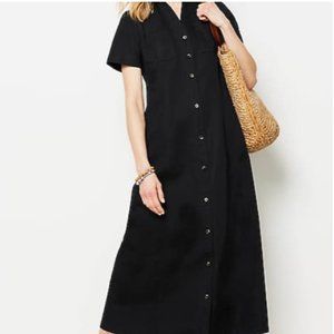 Tweeds Linen Shirt Maxi Dress Button Down Midi